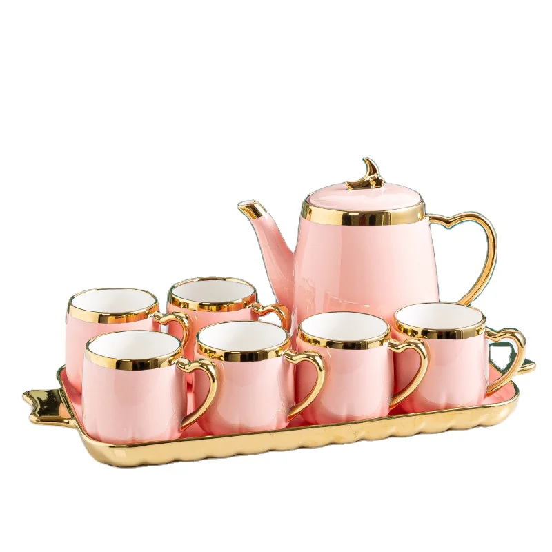 High Quality Luxury New Bone China  15 Pieces Tea Pot Cup  Set Ceramic Tea Set