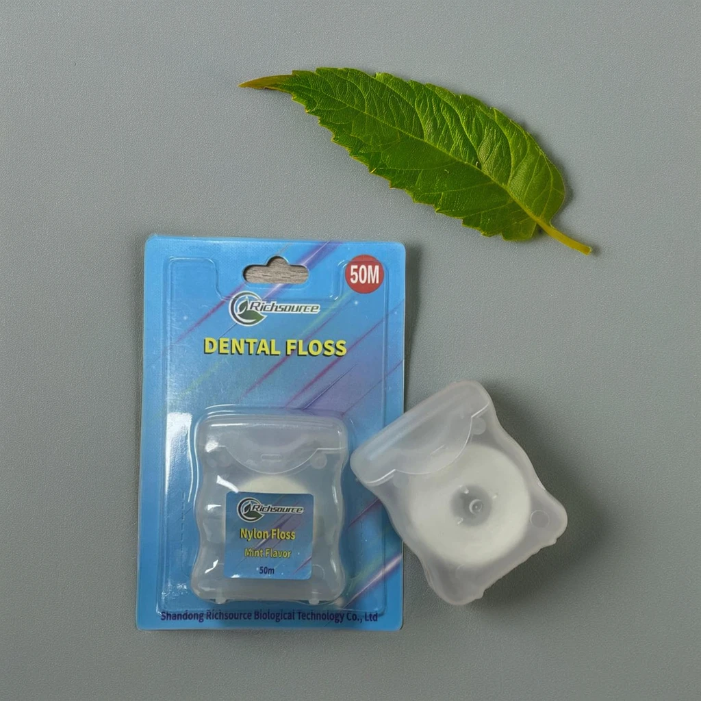 Custom blister card environmental protection  waxed  mint  Silk/nylon/bamboo Charcoal/Corn dental Floss for home use