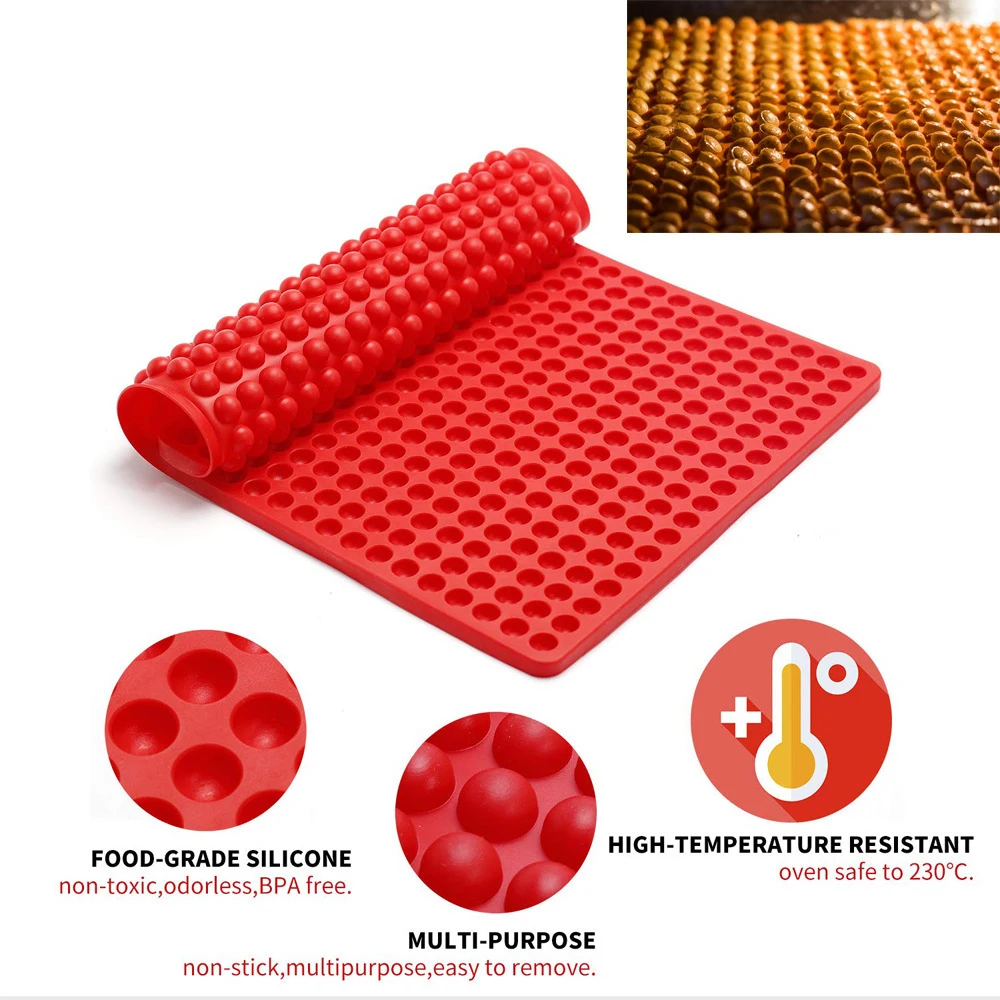 468 cavity small mini round circle ball pet cookies silicone baking mat for dog and cat treats