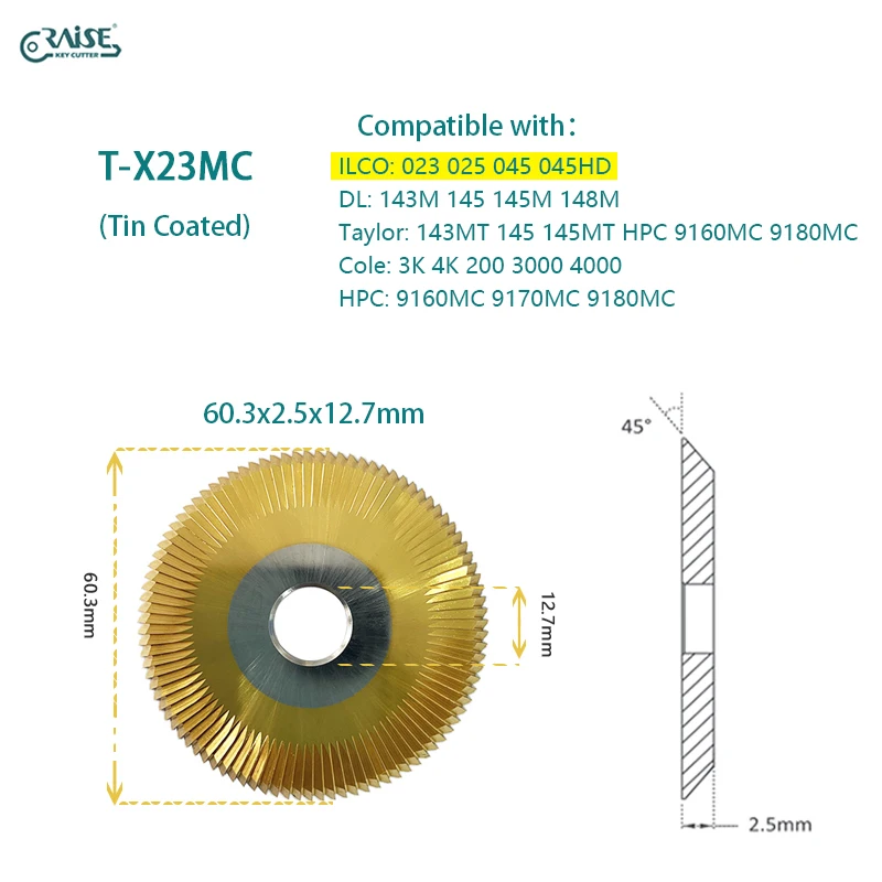 Оптовая продажа слесарный диск совместим с ilco 008 2184CD HPC Taylor горизонтальный копировально-фрезерный станок для обработки замочных ключей лезвия