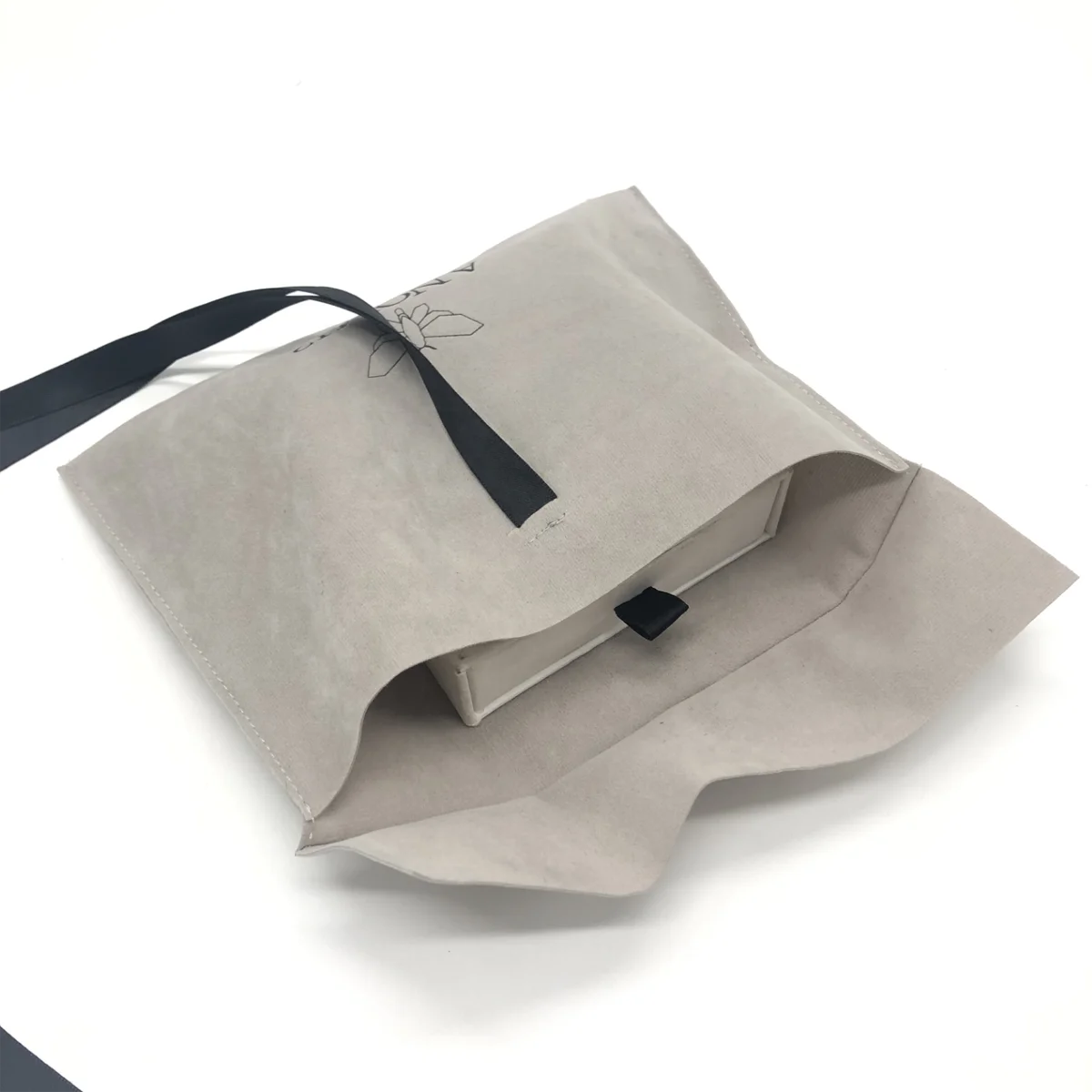 Custom Logo Printing Gray Velvet Envelope Gift Jewelry Dust Bag Luxury Velvet Clothes Packaging Envelope Pouch