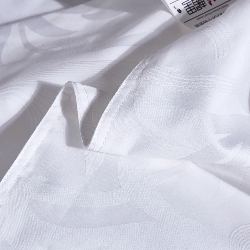 JILI SILK  king size 100% cotton white high density jacquard queen size duvet quilt cover set for home