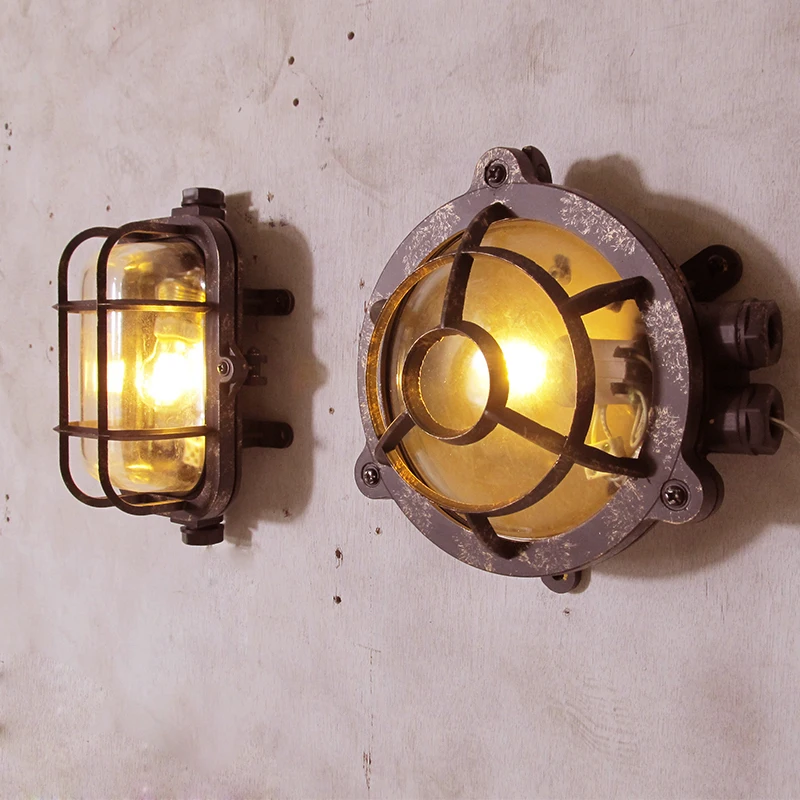 vintage industrial waterproof wall lamp garden Bar glass antique decoration outdoor retro wall lamp