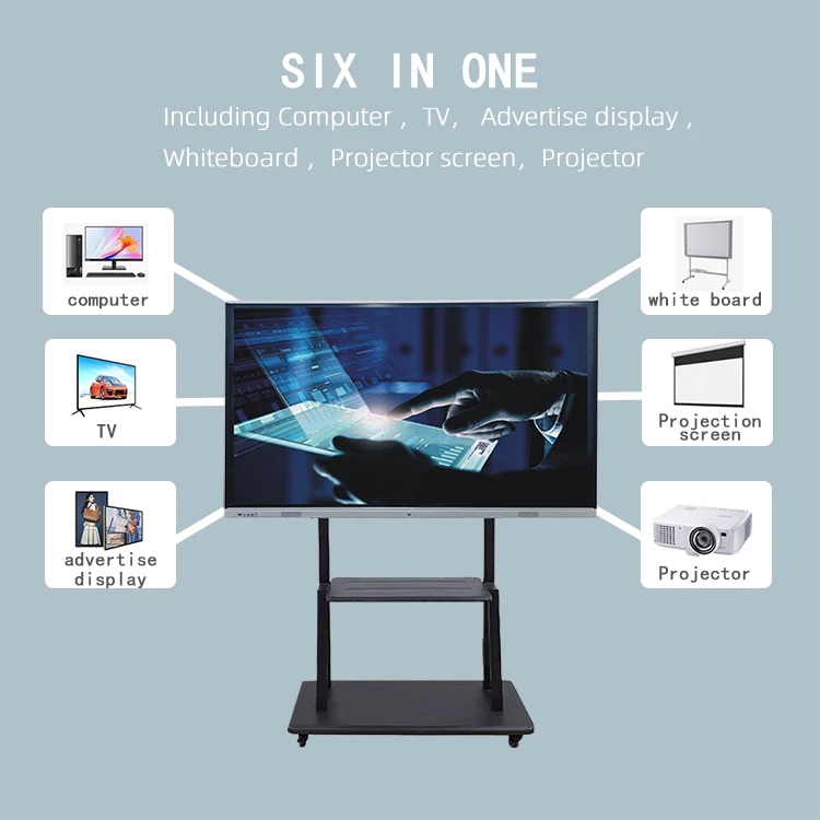 55 65 75 inch school smart education whiteboard interactive education display conference