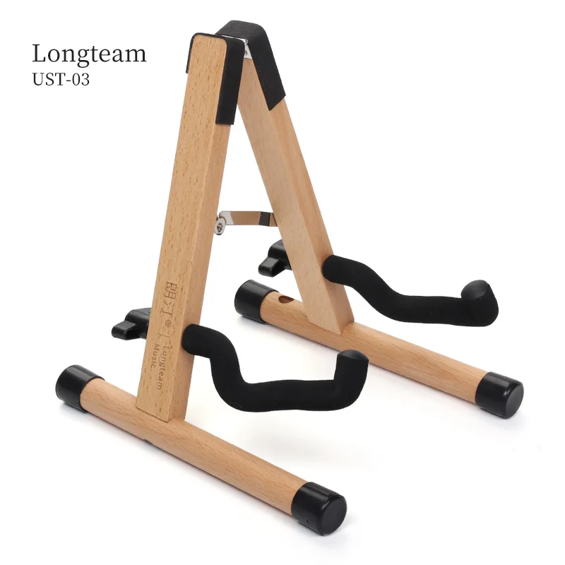 Solid Beech Wood Ukulele Stand Violin Stand With Bow Holder Small Stringed Instrument Holder Longteam UST-03