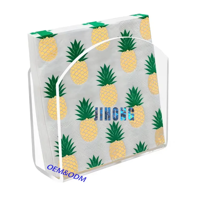 JIHONG CUSTOM Acrylic Clear Napkin Rack Crystal Face Tissue Holder Desktop Paper Towel Box Dispenser for Wedding Home Decor