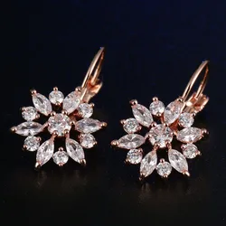 Boutique ear buckle colorful flower zircon ear stud earrings wholesale