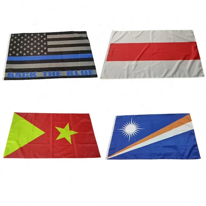 Wholesale Advertising Outdoor Indoor 100D Polyester Fabric Large Size 3X5 Customized Logo Campaign Custom Flags