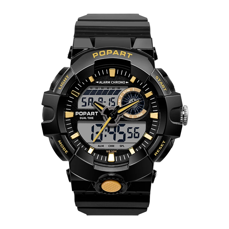 
POPART Y001AD factory wholesale price chronograph relojes LED waterproof custom brand digital watch sport wrist men watch 