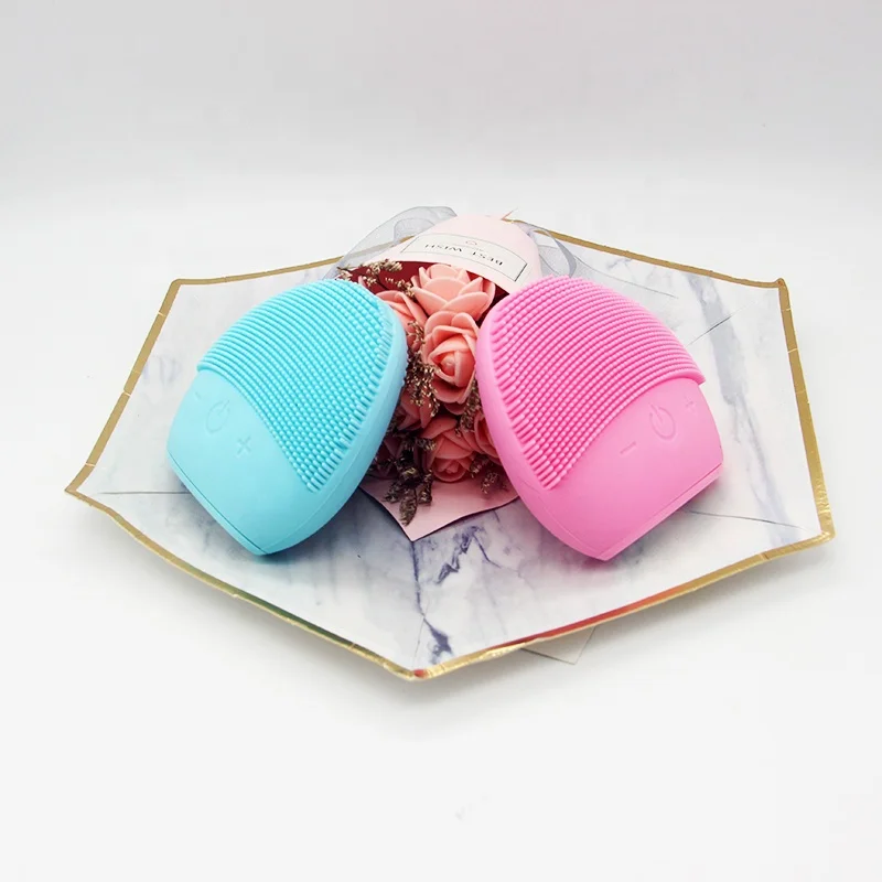 mini Silicone Facial Cleansing Brush Electric Face Clean Devices  Skin Cleaner Sonic Vibration Deep Pore Cleaning