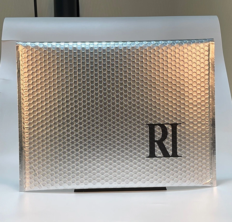 Stock Custom 4x8 6x9 6x10 Biodegradable Compostable Shipping Packaging Holographic Metallic Poly Bubble Mailer Padded Envelope