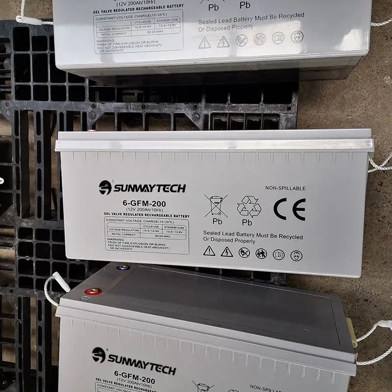 12V200ah Sunway гель глубокого цикла перезаряжаемый аккумулятор для хранения солнечной батареи без обслуживания свинцово-кислотный