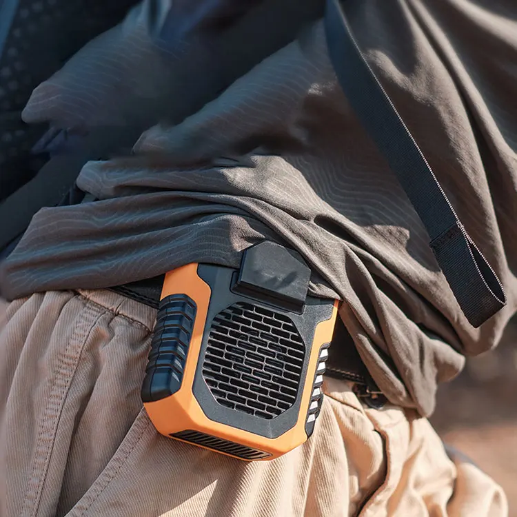 2023 New Arrivals Portable, Mini Hanging Waist Fan 6000mAh Rechargeable Fan 2 IN 1 Air Cooling Fans office outdoor/