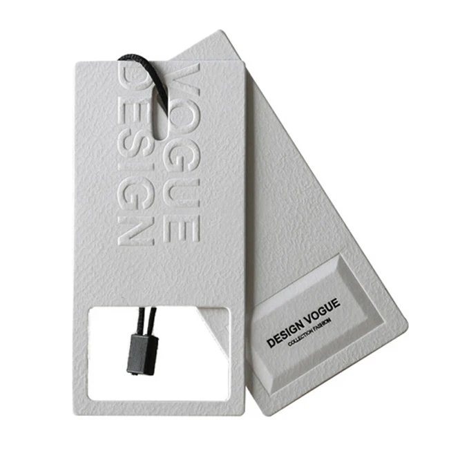 Qinghan New design luxury clothing printing Logo rectangle kids hang tag