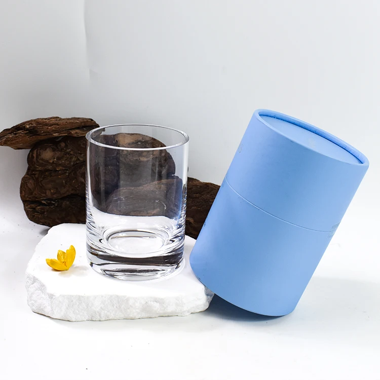 glass candle jars modern thick tall luxury chic soya geo candle vessels containers wholesale with tube box