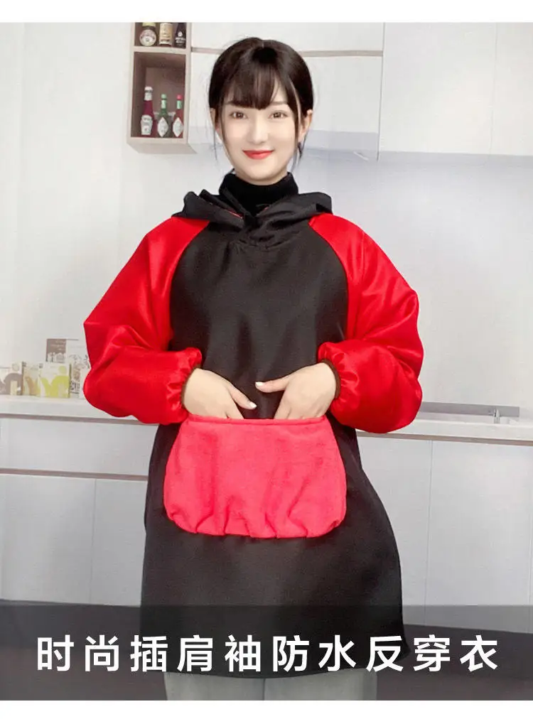 Long sleeved apron waterproof and oil proof kitchen cooking catering art student oil painting work new high value adult smock