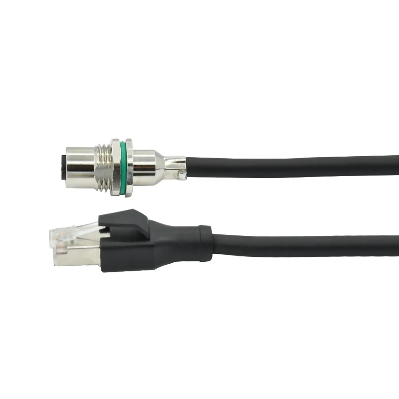 Rigoal M12 Connector RJ45 Cable Joiner M12 8-Pin X-Code Male to RJ45 connector manufacturers
