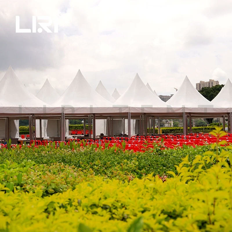 LIRI 5X5m Pagoda Tent with Glass Wall for party/wedding/fair entrance and exit used