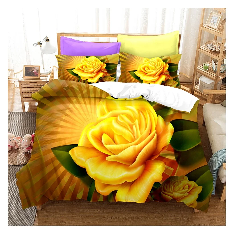 Hotel Quality Factory Supply Luxury Duvet Cover 3 Pieces Bed Sheet Set Comforter Bedding Set with 2Pcs Pillow Case