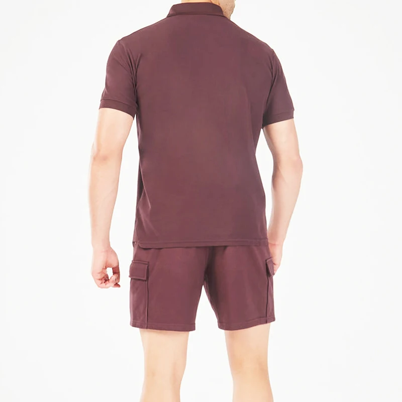 High Quality Mesh Fabric Side Split Golf Shorts Sleeve Men Gym Polo T Shirts Custom Logo Knitted Fabric Print Pattern Breathable