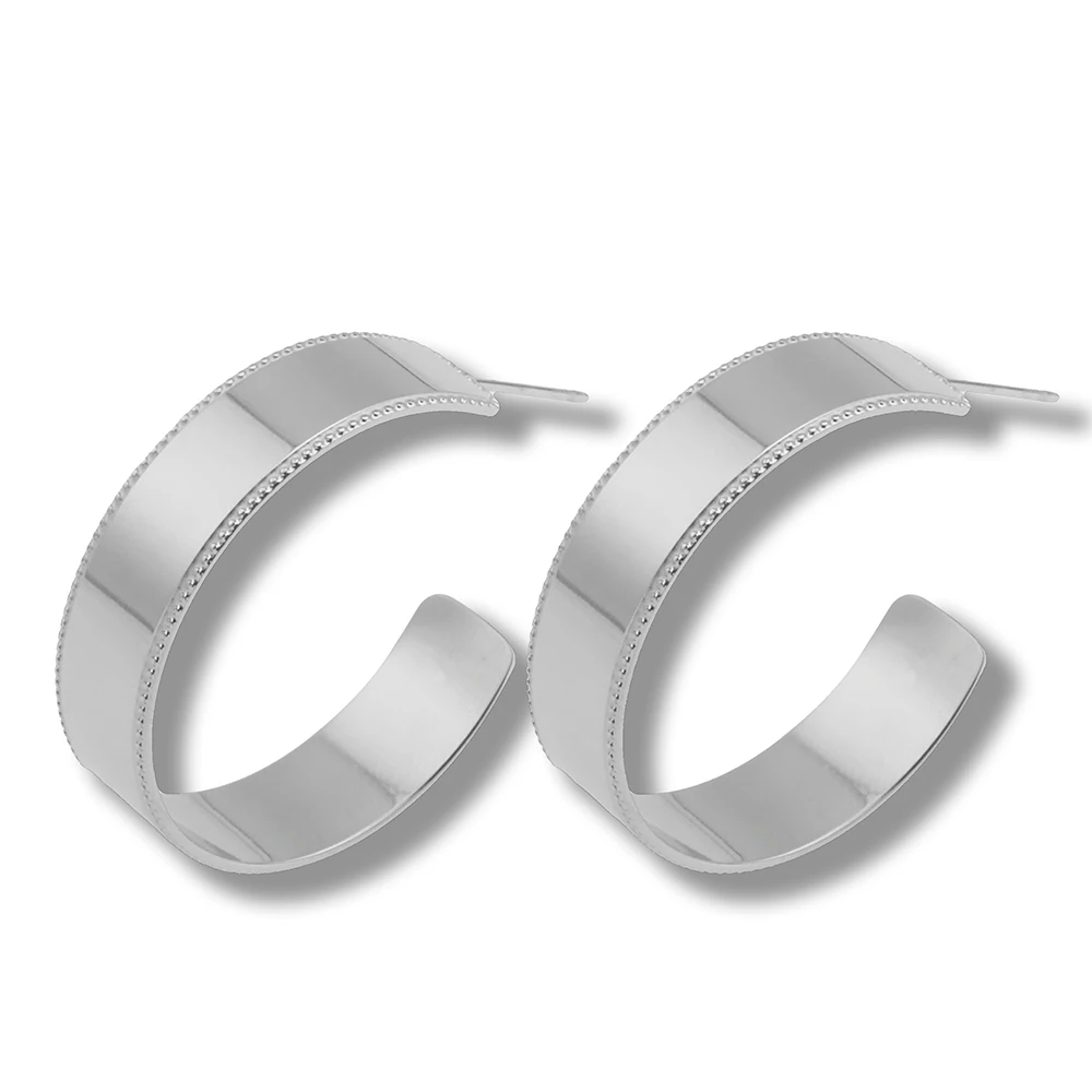 
South Korean stainless steel temperament contracted metal ring earrings fashion joker circle ear ornaments geometric ear ornamen 