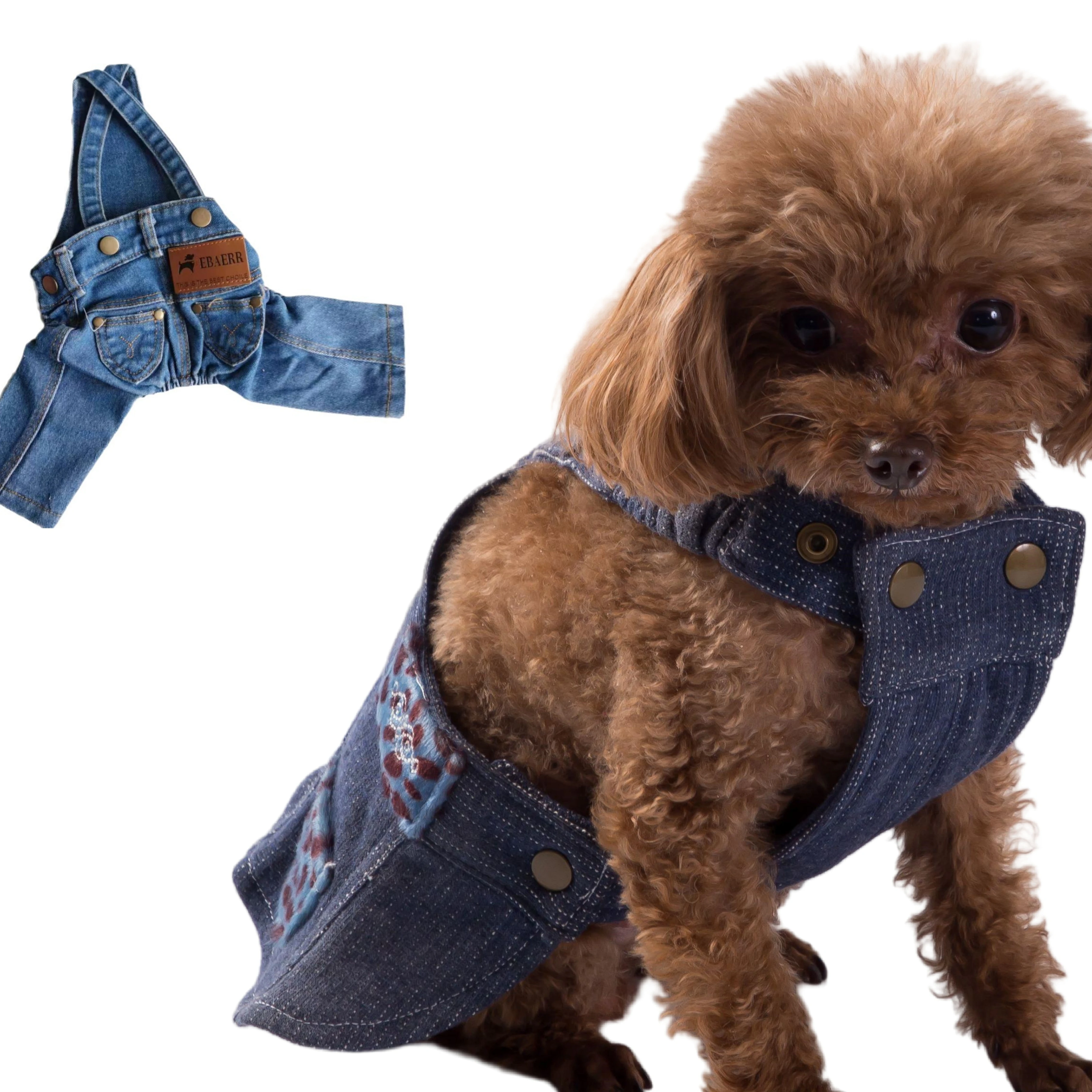 Four seasons universal Denim design convenient pet pants dog pet suspenders