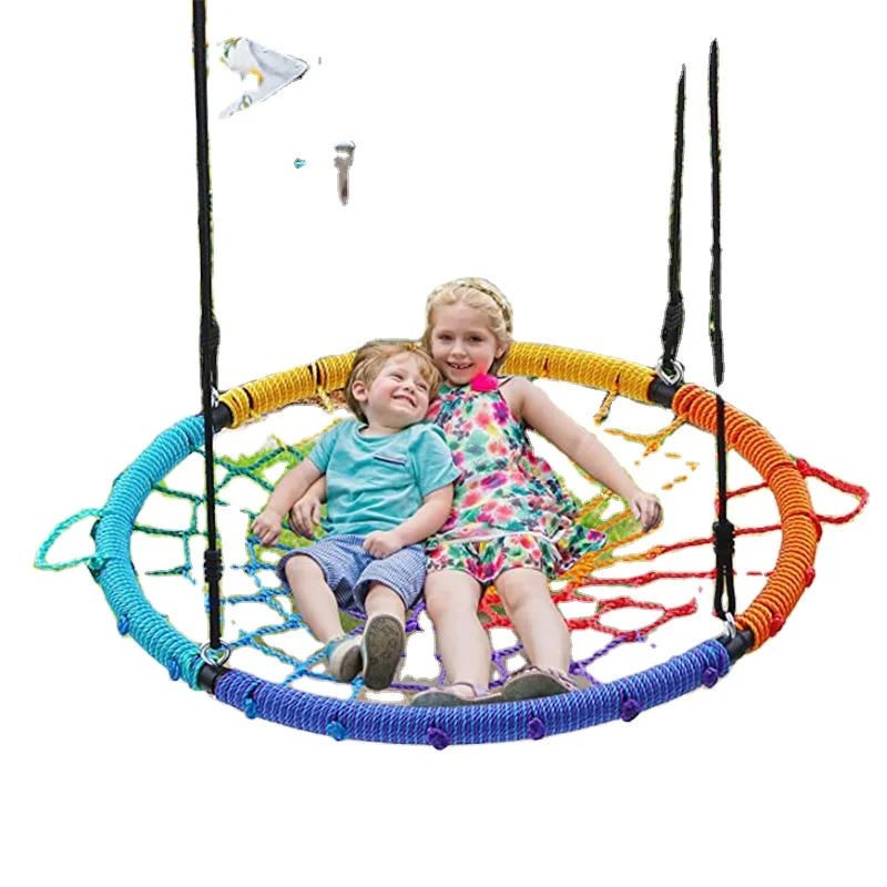 Zoshine Hot Selling Garden Rope Tree Nest Webbing Round Swing For Children  Outdoor Garden Furniture Hanging Easy Assemble Kids