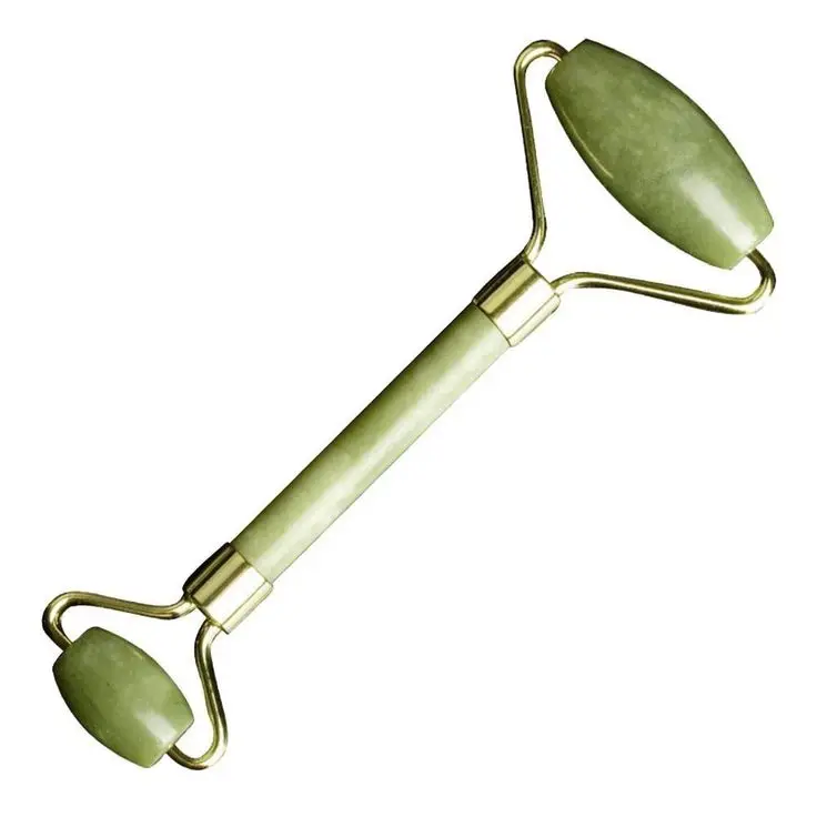 Natural Crystal Jade Double Head Noiseless Jade Roller Skin Care Beauty Massage Roller Guasha Set