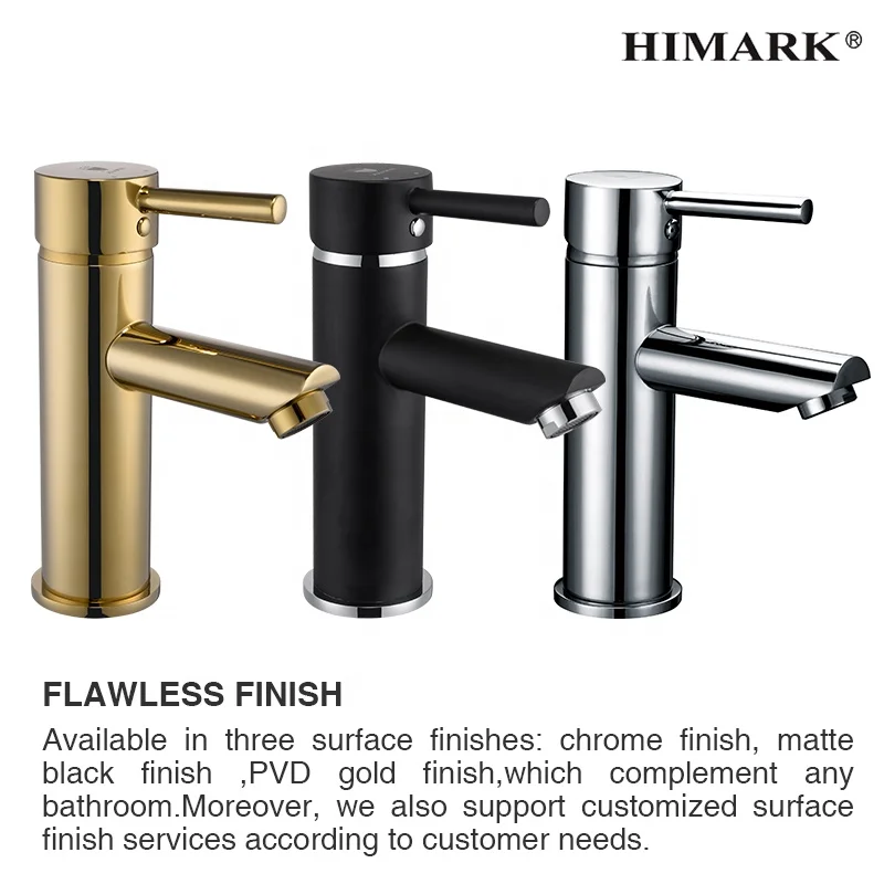 HIMARK cupc modern hot cold water single hole basin faucet single lever brass brushed gold bathroom sink mixer tap