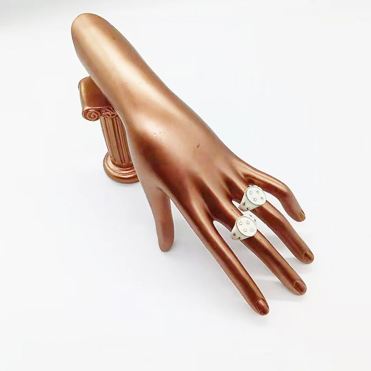 Лидер продаж, женское модное позолоченное кольцо из нержавеющей стали с белой эпоксидной смолой