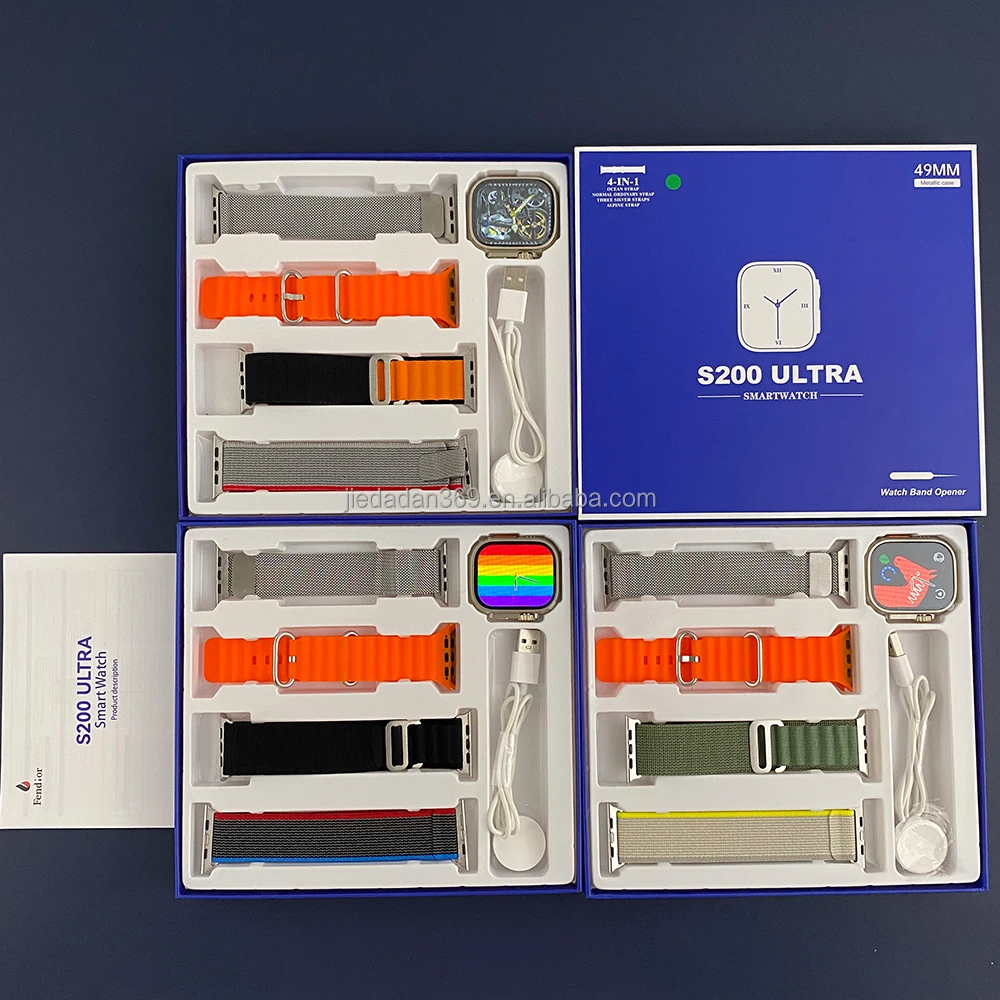 2023 Newest s200 Ultra smart watch 1.99 inch screen rotation dual buttons Hiwatch pro S8 IWO smart watch s200 Ultra