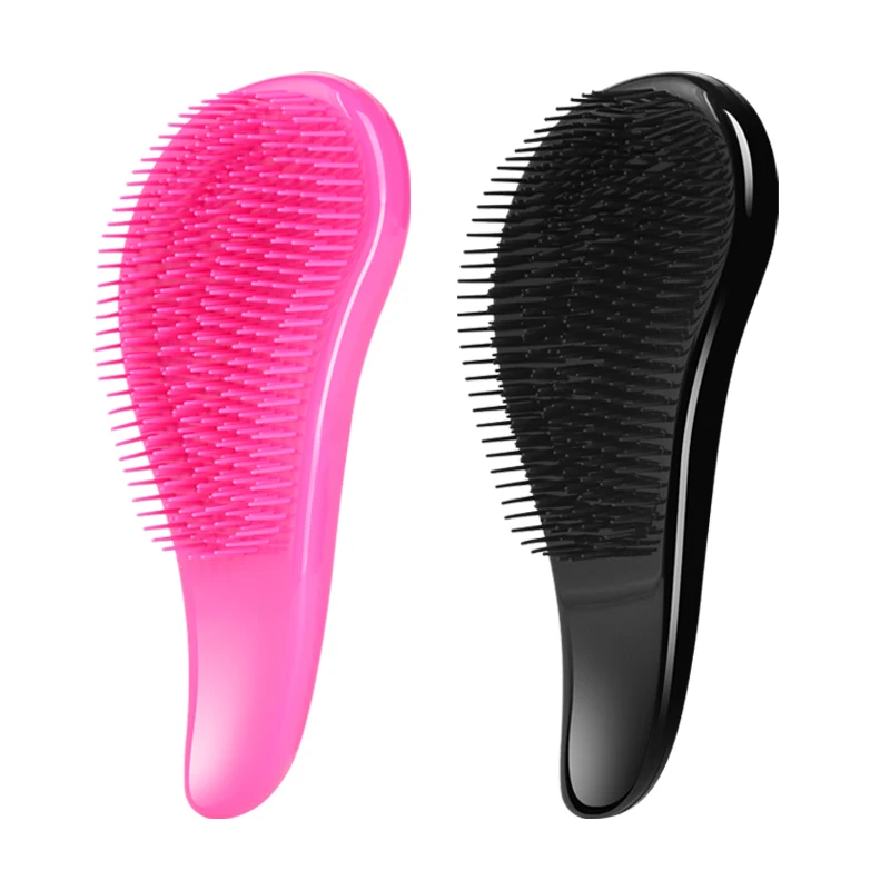TPEE Bristle Professional Plastic Curved Massage Hair Brush Detangle Brush with Custom Logo, Barbershop Hairdressing Tools