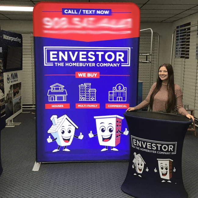 Pop up Advertising Booth Promotion Counter Table Hydraulic Podium Desk With Carry Bag