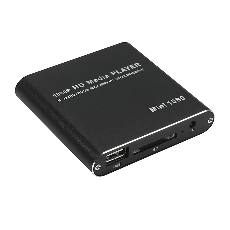 Медиаплеер Full HD 1080P автомобильный мини MKV HDD U диск мультимедийный плеер с автомобильным зарядным устройством SD MMC HDDK6 +