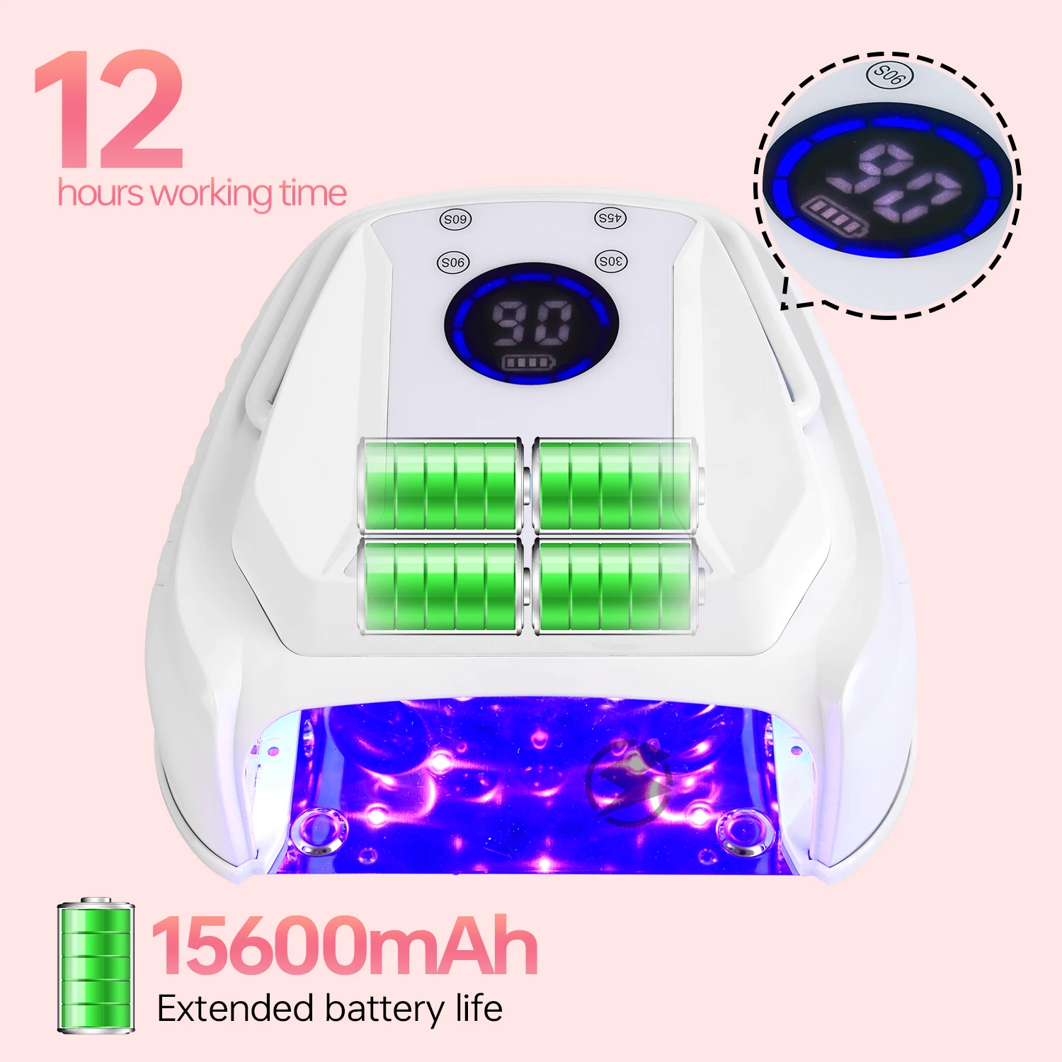 IPHF 2024 2 in 1 UV LED Nail Lamp Professional Fast Curing Gel Nail Light for  Home Nail Salon Manicure