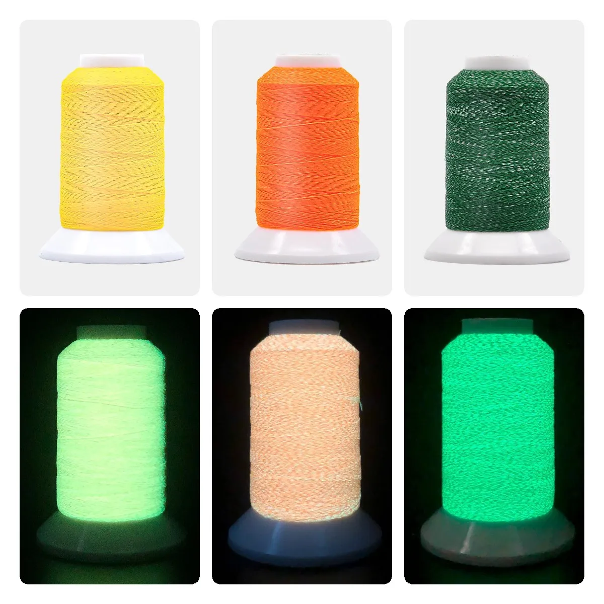 Factory wholesale Glow in the dark embroidery thread Super bright luminous thread glow in the dark sewing thread