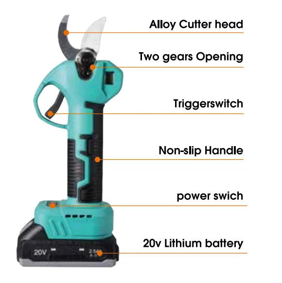 ZONGLE Professional Electric scissors Pruners Cordless Electric Pruners Battery Powered Branch Pruners