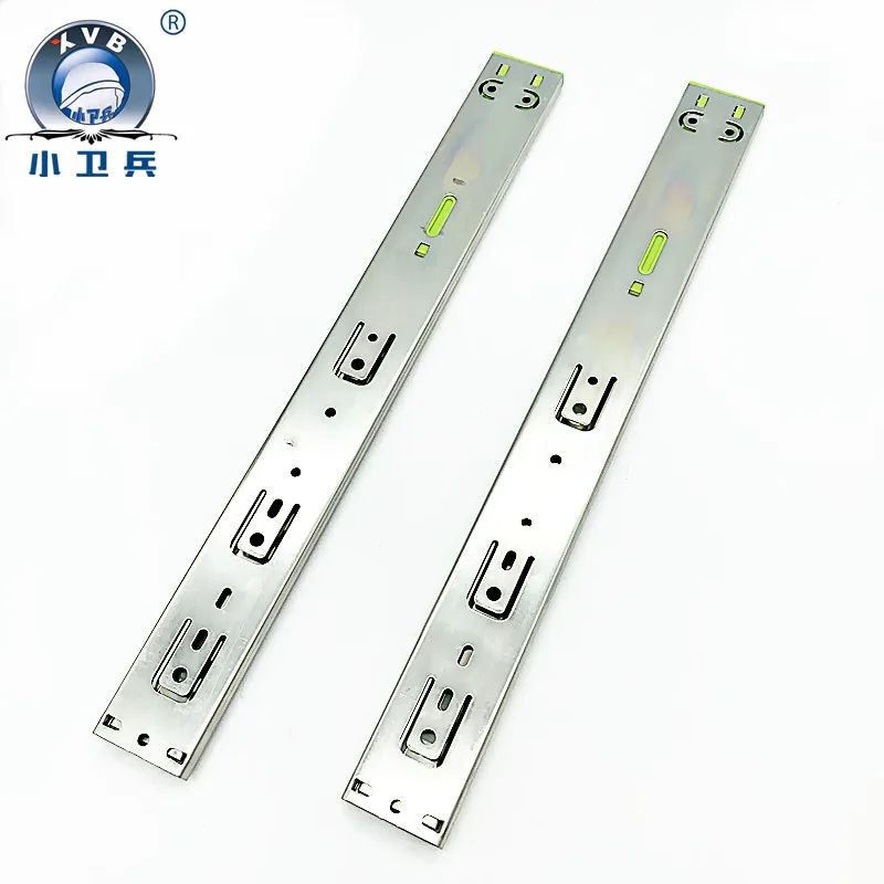 Push to Open Drawer Slide 45mm Mount Drawer Telescopic Channels Tape Buffer