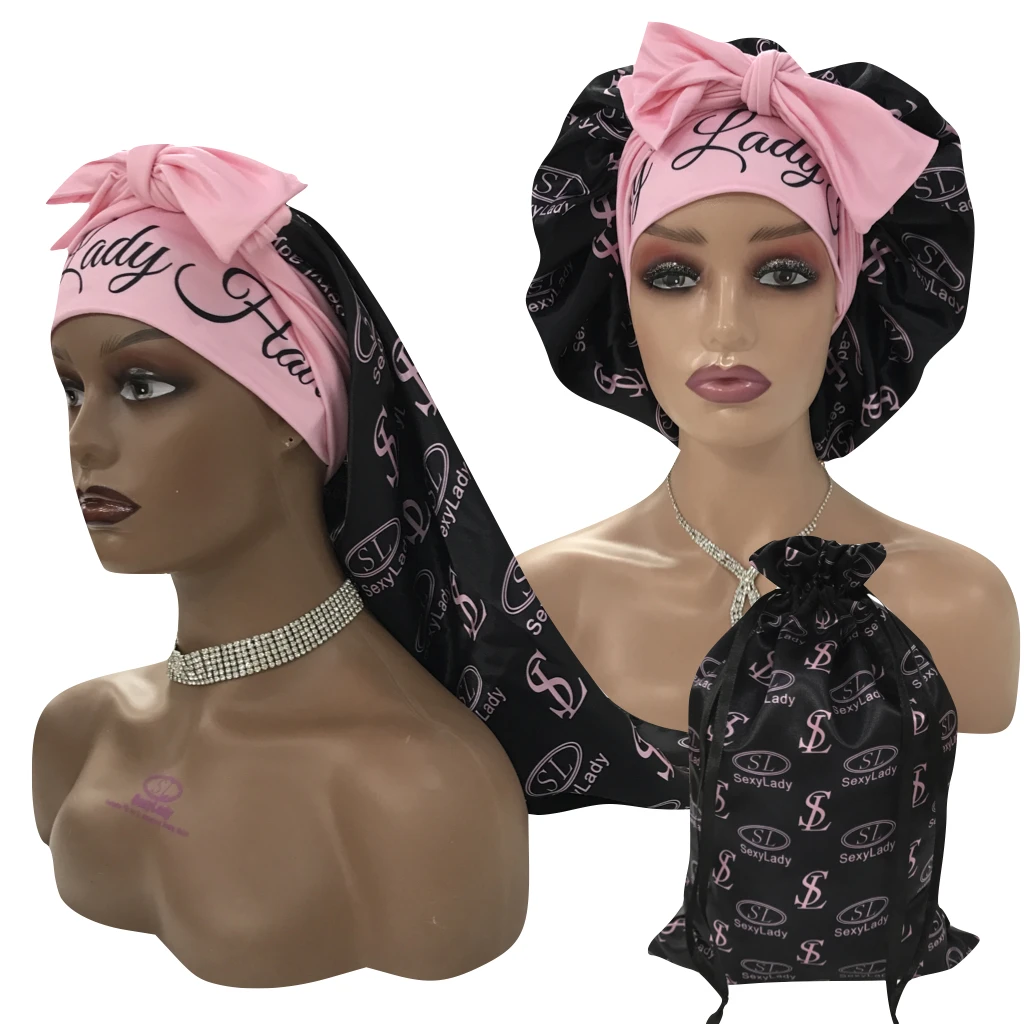 Hot sale waterproof shower bonnets double layer custom logo bonnets