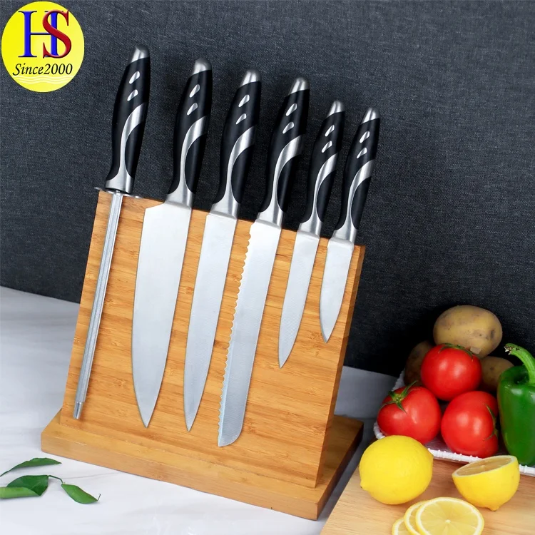 Household Professional 6PCS Stainless Steel Kitchen Chef Knife Set with Classic Hollow Handle