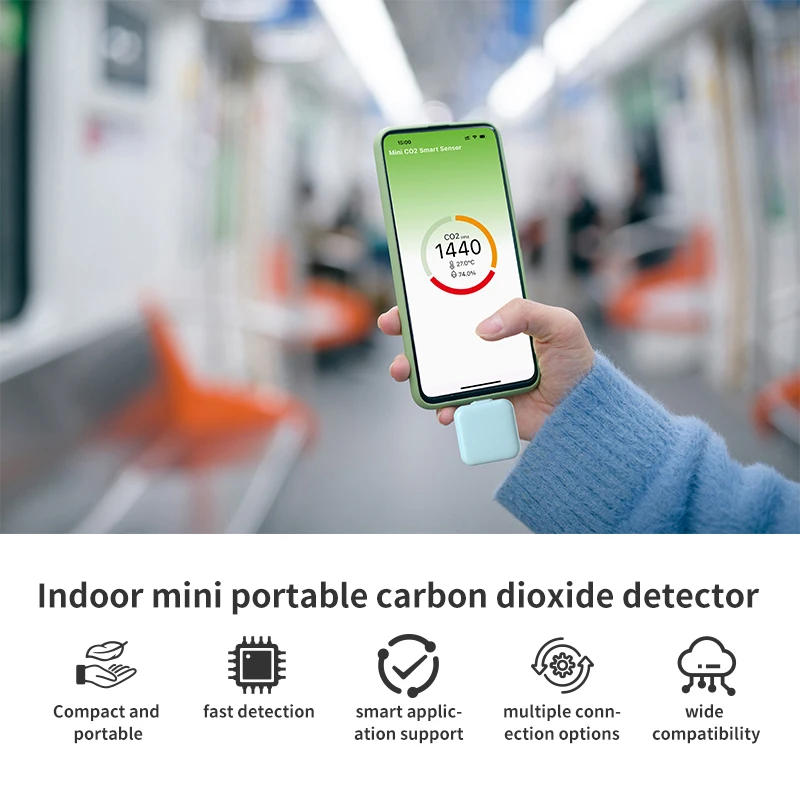 Mini CO2 Monitor for Winter Analyzer Professional Carbon Dioxide Detector for Anywhere Portable Personal Monitor for Safe Home