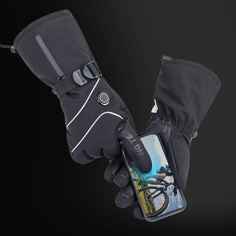 Reflective Touchscreen Waterproof Thermal Heated Gloves Electrical Battery 3M Thinsulate Snowboard Motorcycle Ski Heated Gloves