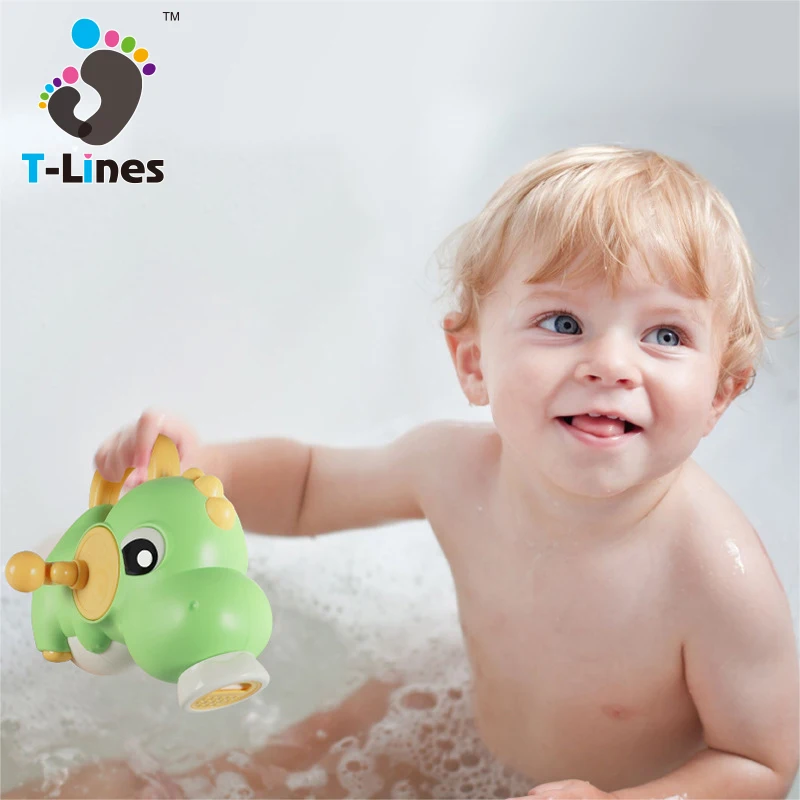 Новый летний детский распылитель воды динозавр Игрушки для ванны с ручным приводом для малышей