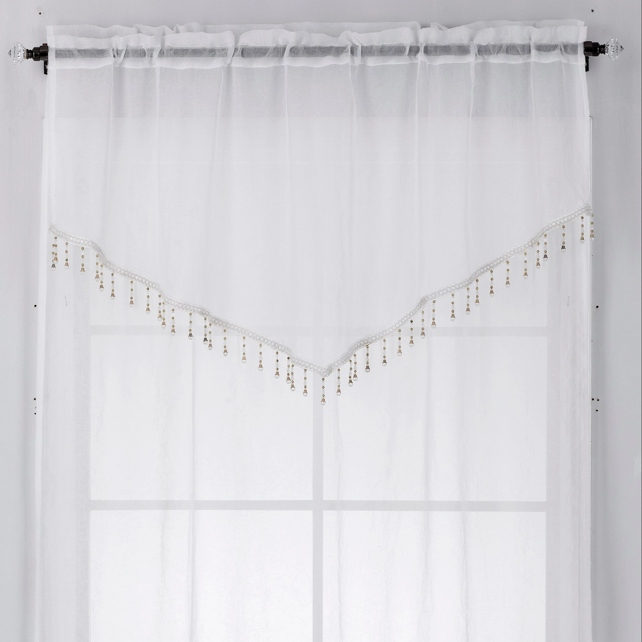 crushed sheer beaded curtain