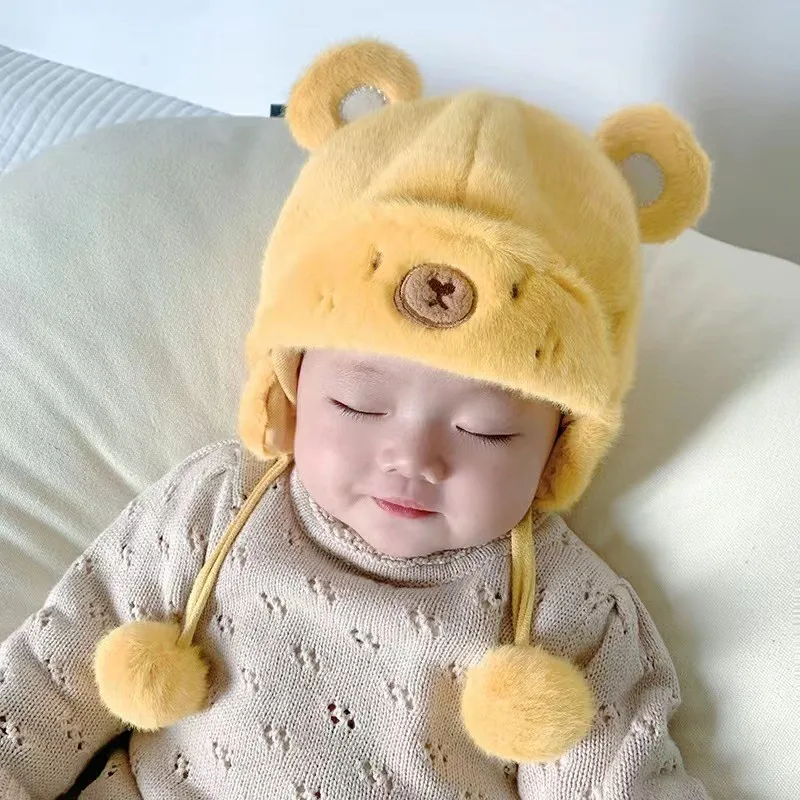 Wholesale Winter Children beanie animal cartoon Kids Baby Knitted Beanie Hat With bear ear