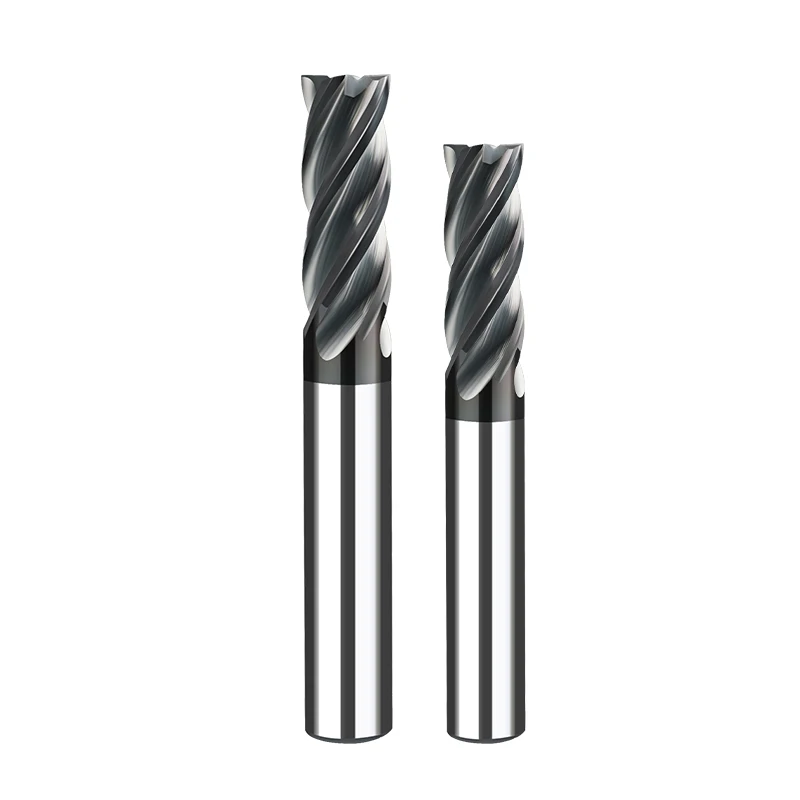 CNC Milling cutter HRC 52 Tungsten Carbide 4 Flute End Mills Cutter  for Carbon Steel Cast Steel Graphite Processing