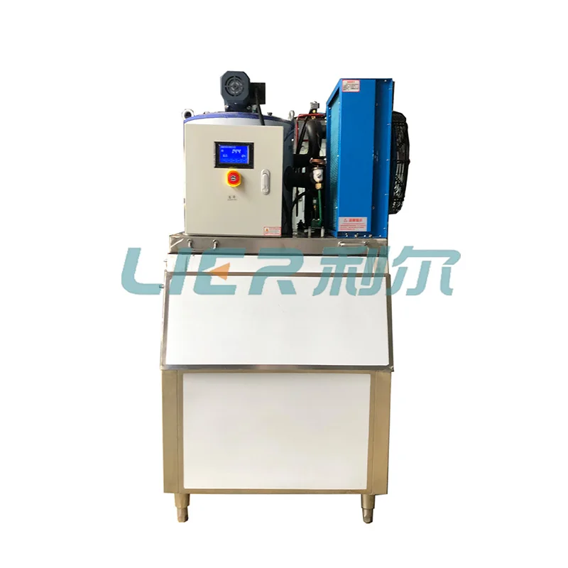 High Quality Commercial Flake Ice Generator 300kg ice Machines ice storage bin
