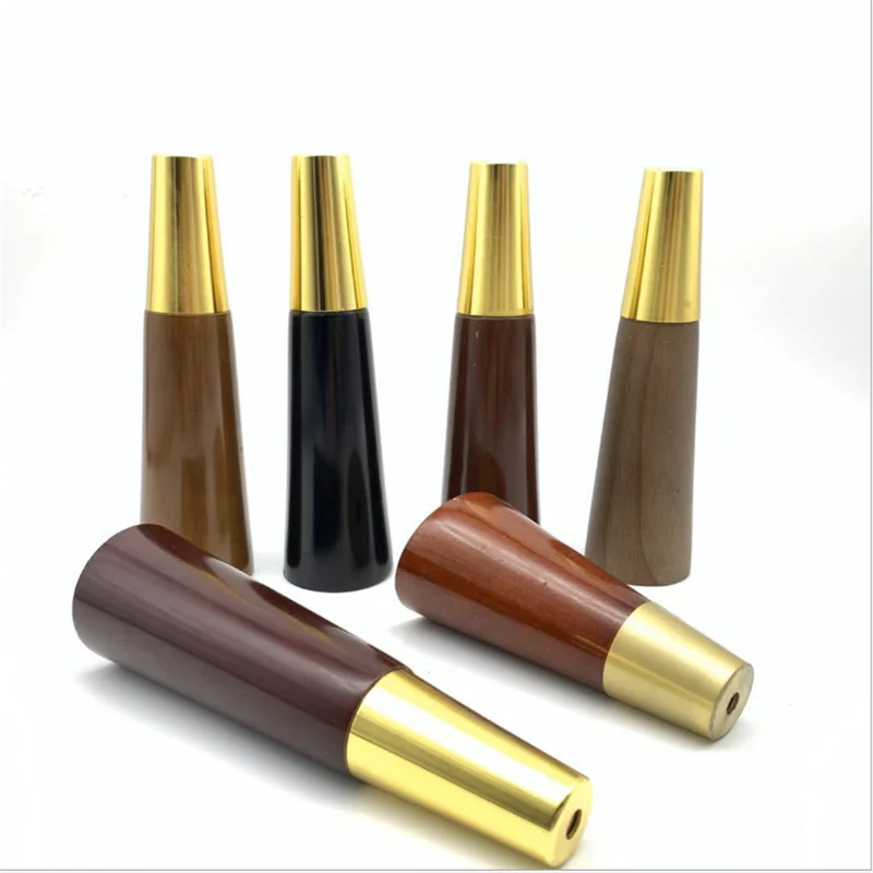 Wholesale brass cap metal  cheap modern sofa leg wood luxury sofa leg for replacement furniture