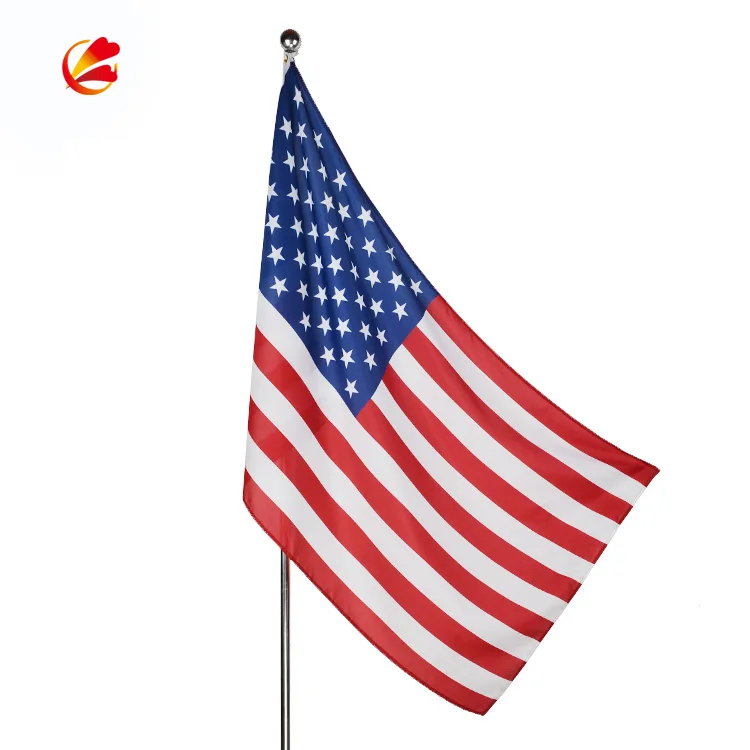 100D 300D 3x5ft American US Flag Vivid Color and UV Fade Resistant Canvas Header Double Stitched USA Flags Polyester with Brass Grommets
