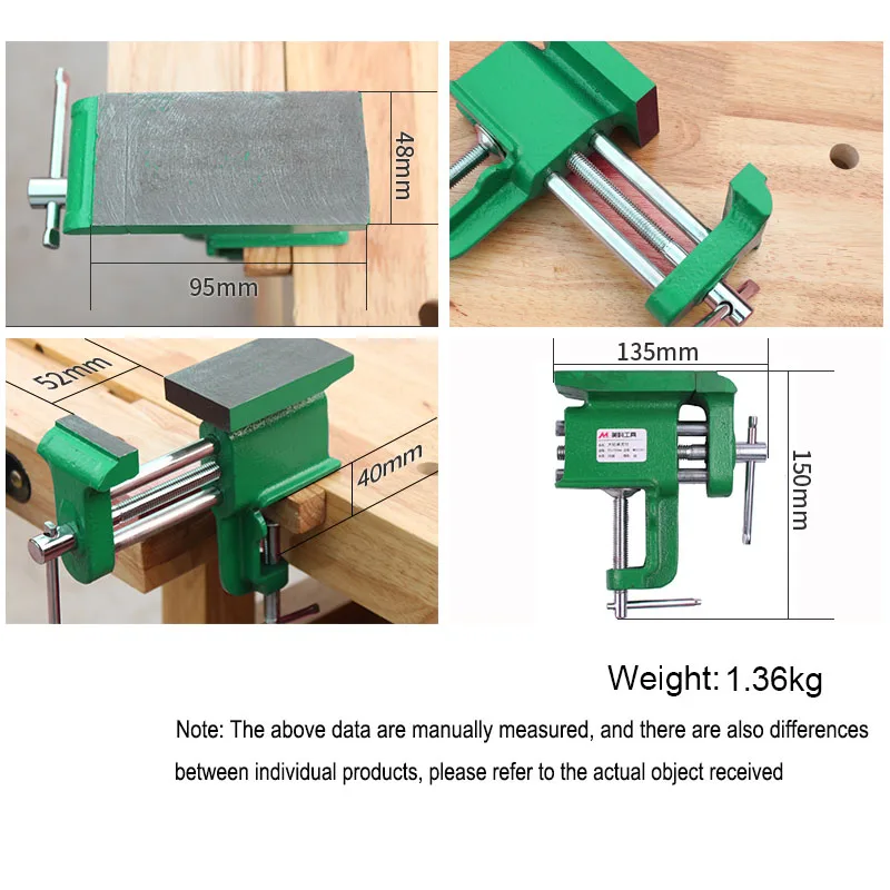 Настольные тиски с зажимом 2 дюйма и большой наковальней 50*95 мм для деревообработки